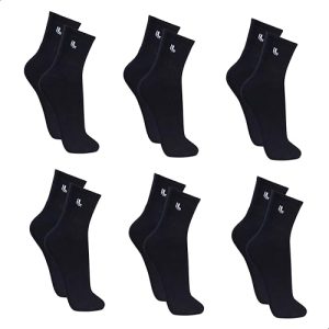 Lupo Kit 6 Pares de Meia Lupo Cano Médio Forro Atoalhado Punho Canelado Algodão Sport Original, 6 Preta, 41-44